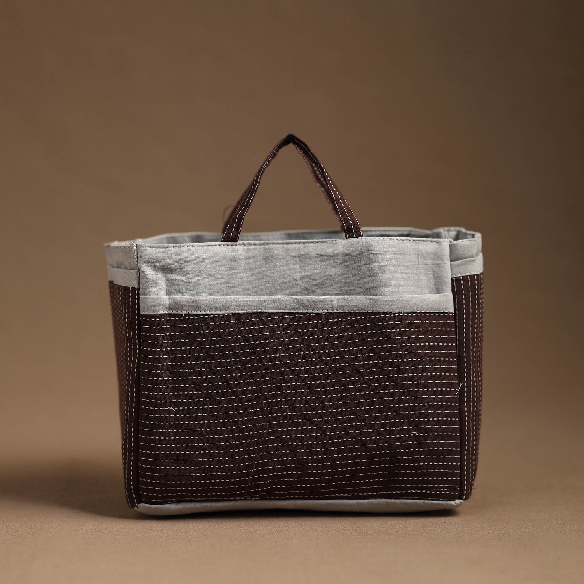 NOORI BAZAR Brown - Handmade Cotton Multipurpose Cosmetic/Toiletry Bag 28