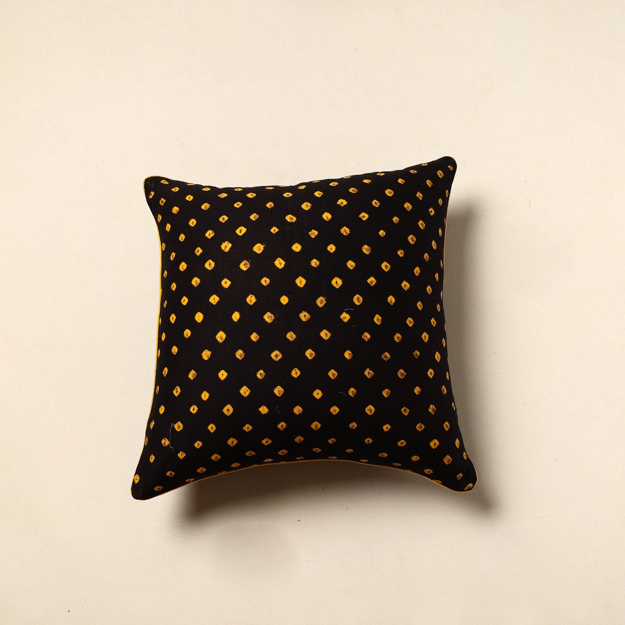 NOORI BAZAR Black - Tie & Dye Cotton Bandhani Cushion Cover (16 x 16 in) 29