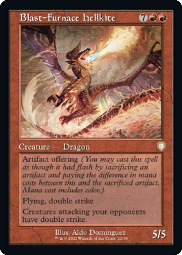 Blast-furnace hellkite 12 – Magic Blast-Furnace Hellkite [12] [Retro Frame] [The Brothers' War: Commander] [Non-Foil]