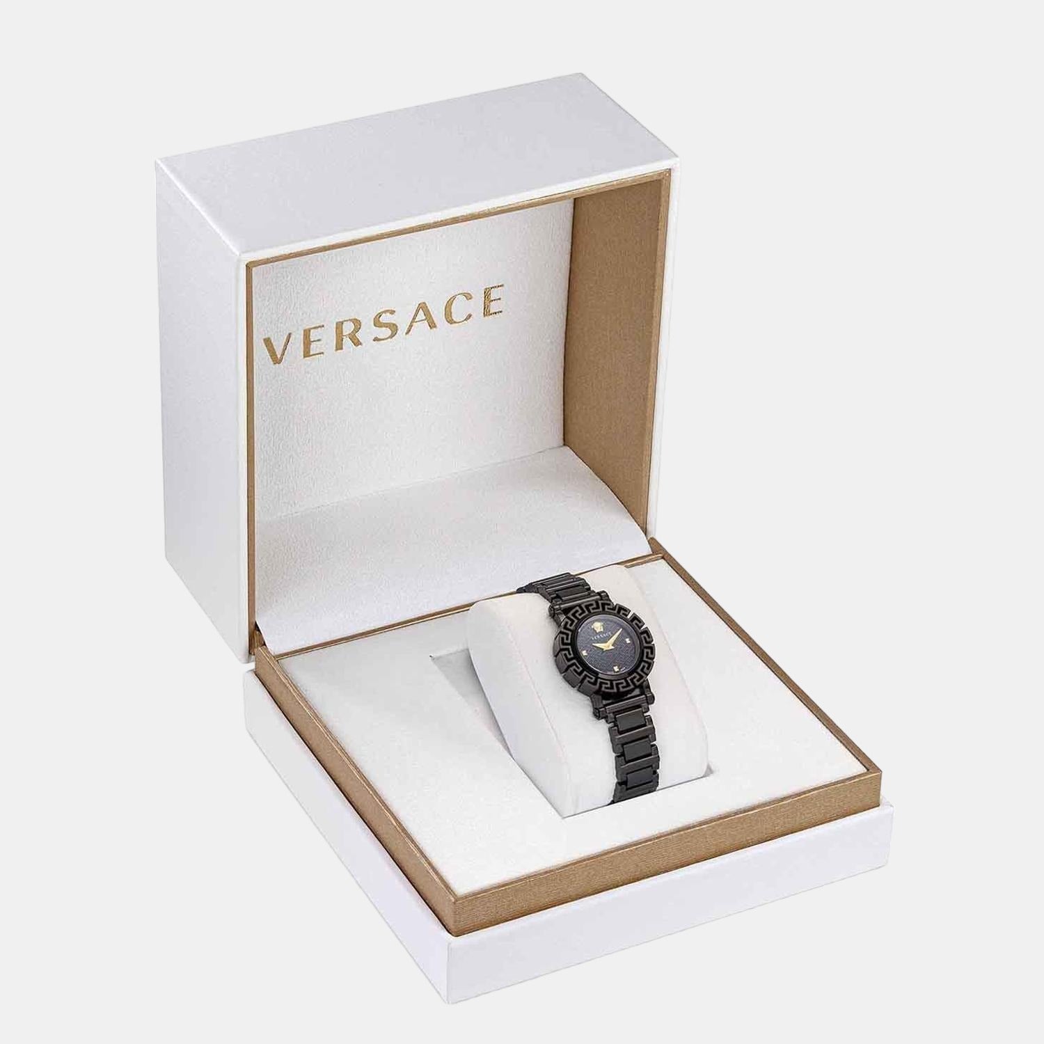 Versace Greca Glam Women Quartz Black Dial Analog Stainless Steel Watch VE2Q00522 - view 4
