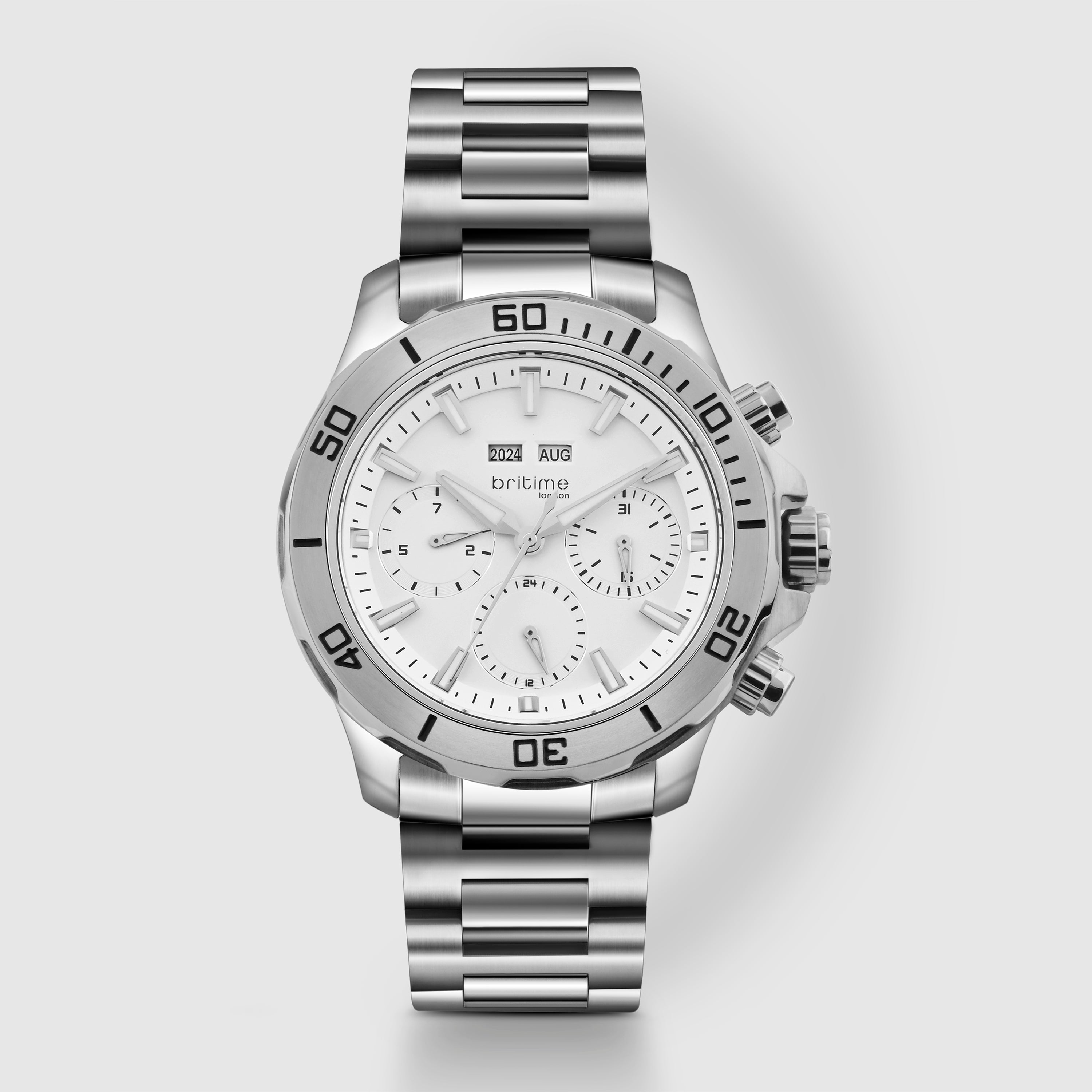 Britime Equinox Men Automatic Silver Dial Multi-Function Metal Watch 562-M10301