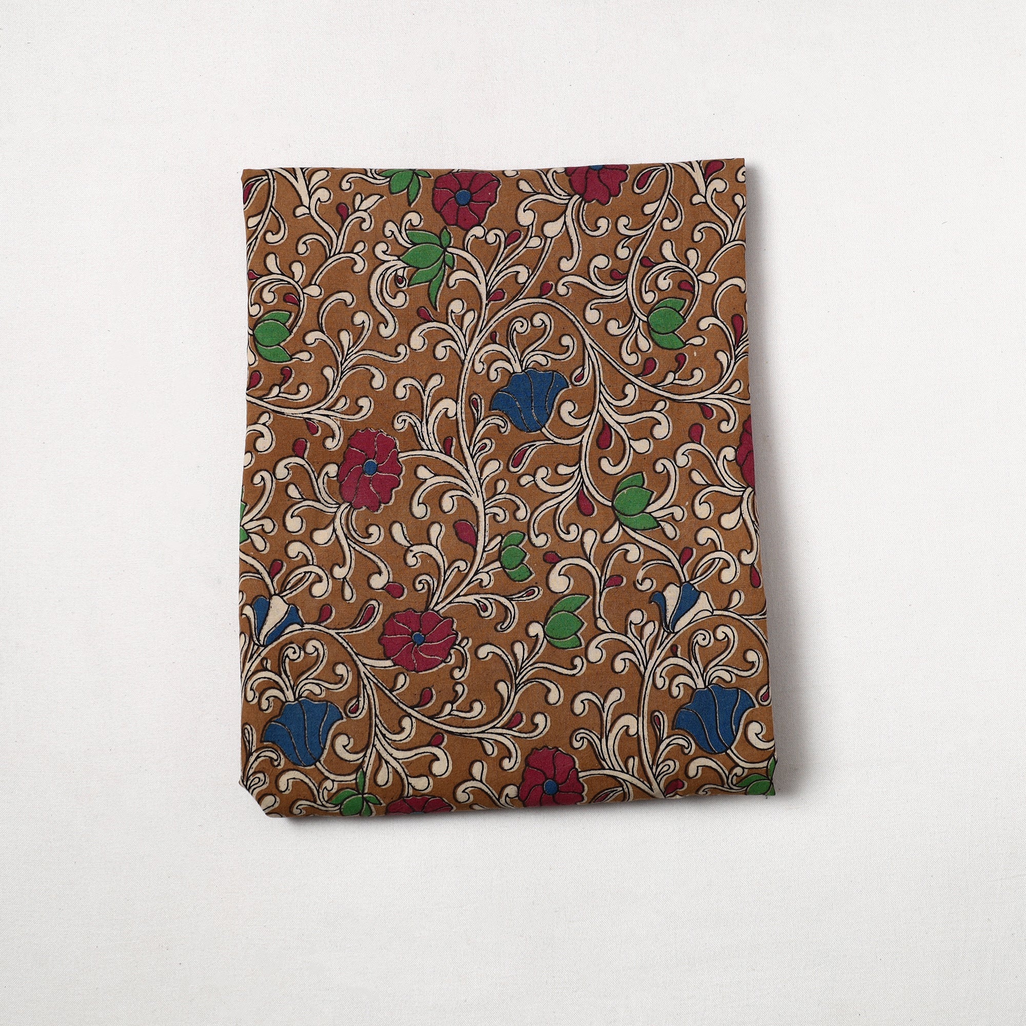 SOUTH KARGHA Brown - Kalamkari Printed Cotton Precut Fabric (2.2 meter) 48