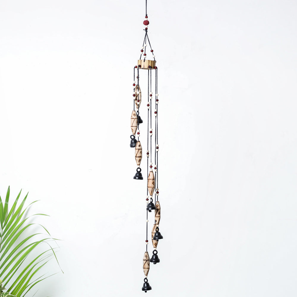 ITOKRI CRAFTS INITIATIVE 7 Bells - Hand Carved Khamhar Wood Wind Chimes