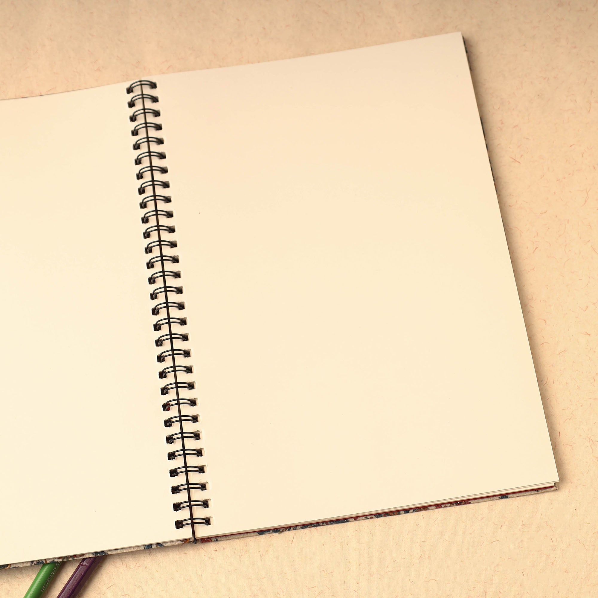 SUKRITI INPRINT Beige - Floral Printed Handcrafted Spiral Notebook (10 x 7 in) 08 - view 3