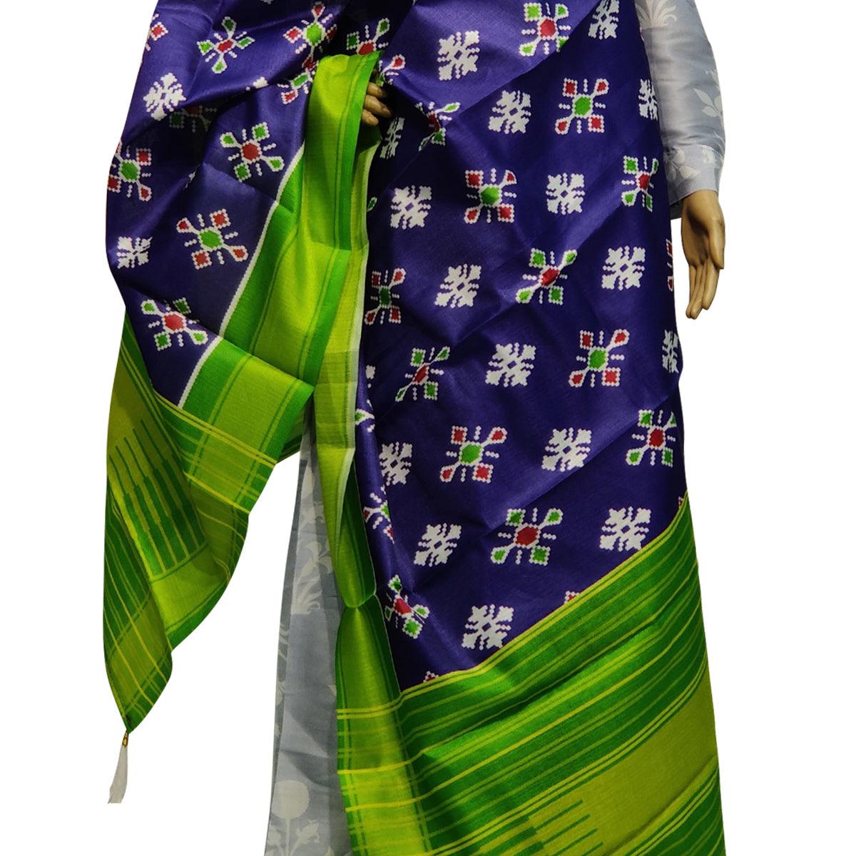 Peachmode Seller Engrossing Purple Colored Casual Wear Printed Cotton Silk Dupatta With Tassels - view 2