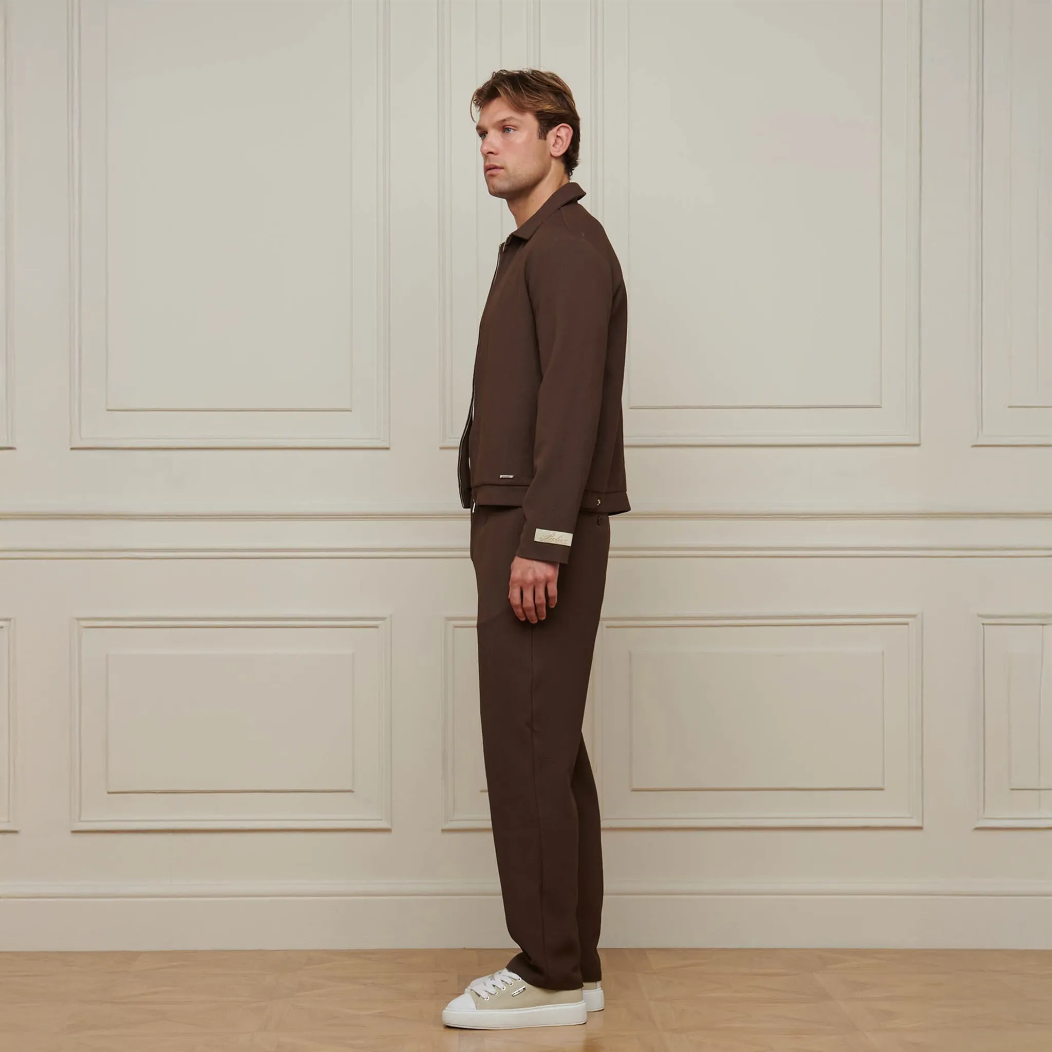 Belier Smart Textured Smart Brown Trousers - view 5