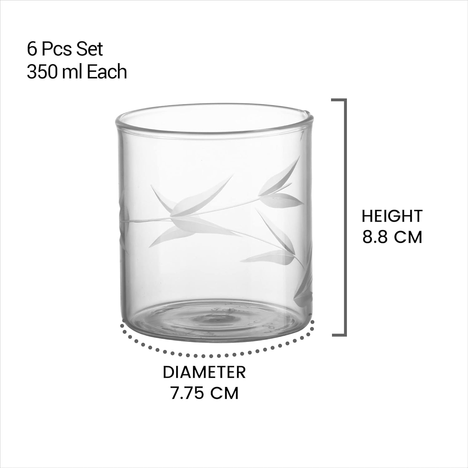 Treo by Milton Vector On The Rocks 350 Glass Tumbler | Transparent | Set of 6 Pcs - view 7