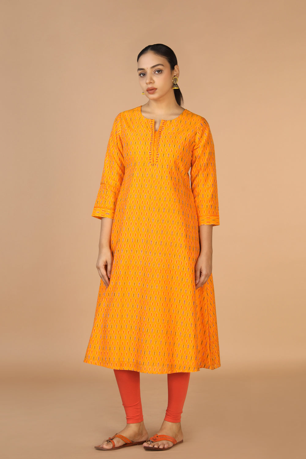 Kalanjali Ethnics Handwoven Cotton Pochampally Ikat Kurti