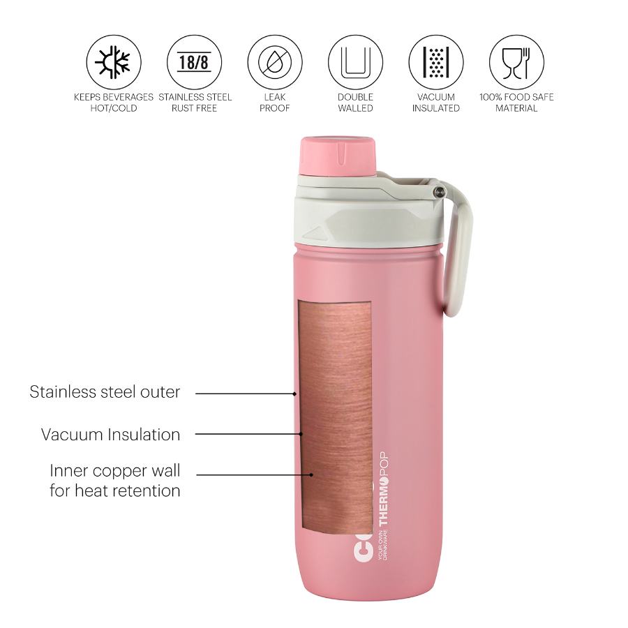 Cello Pop Hot & Cold Stainless Steel Kids Water Bottle, 600ml - view 26
