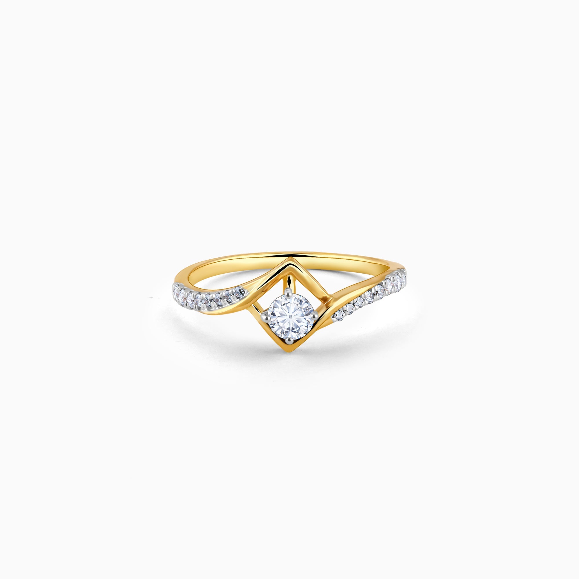 GIVA Jewellery Gold Signature Diamond Ring