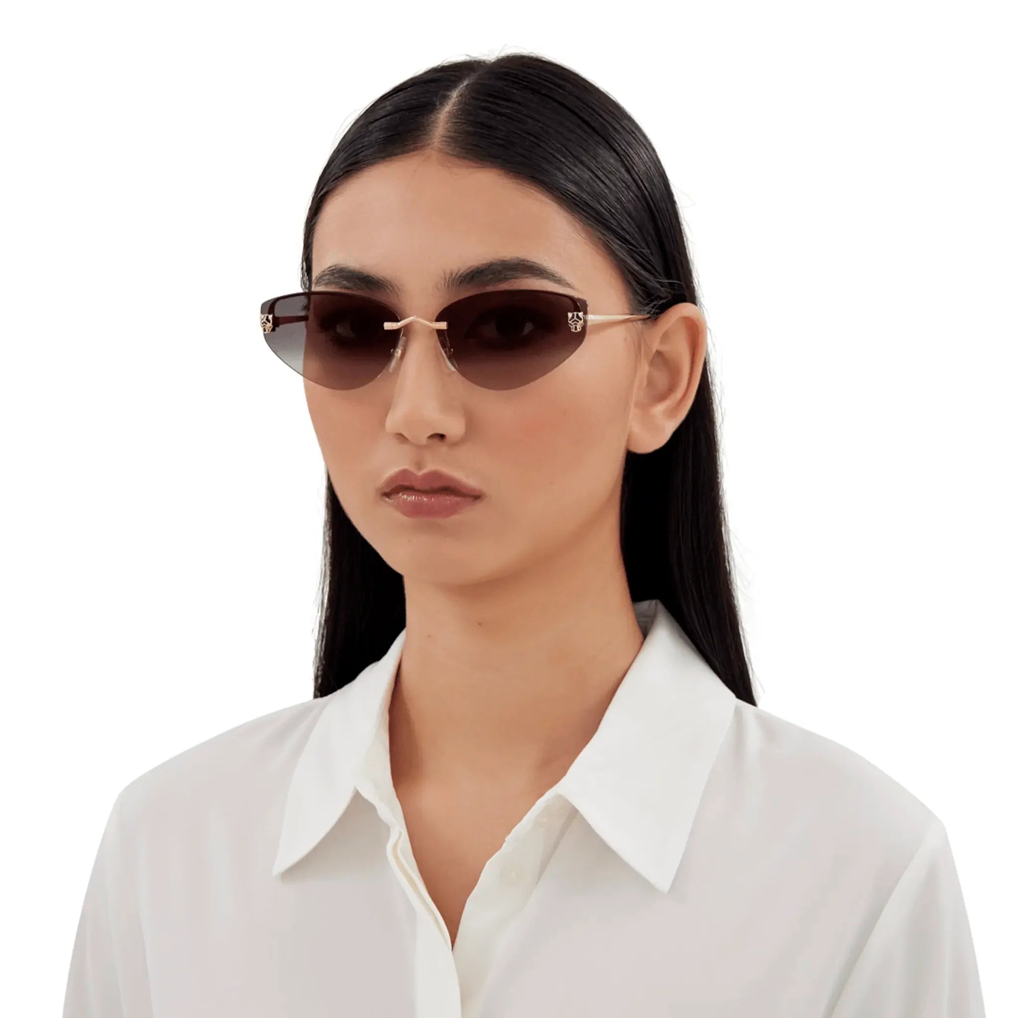 Cartier Eyewear CT0431S-001 Panthere De Cartier Gold Grey Sunglasses - view 2