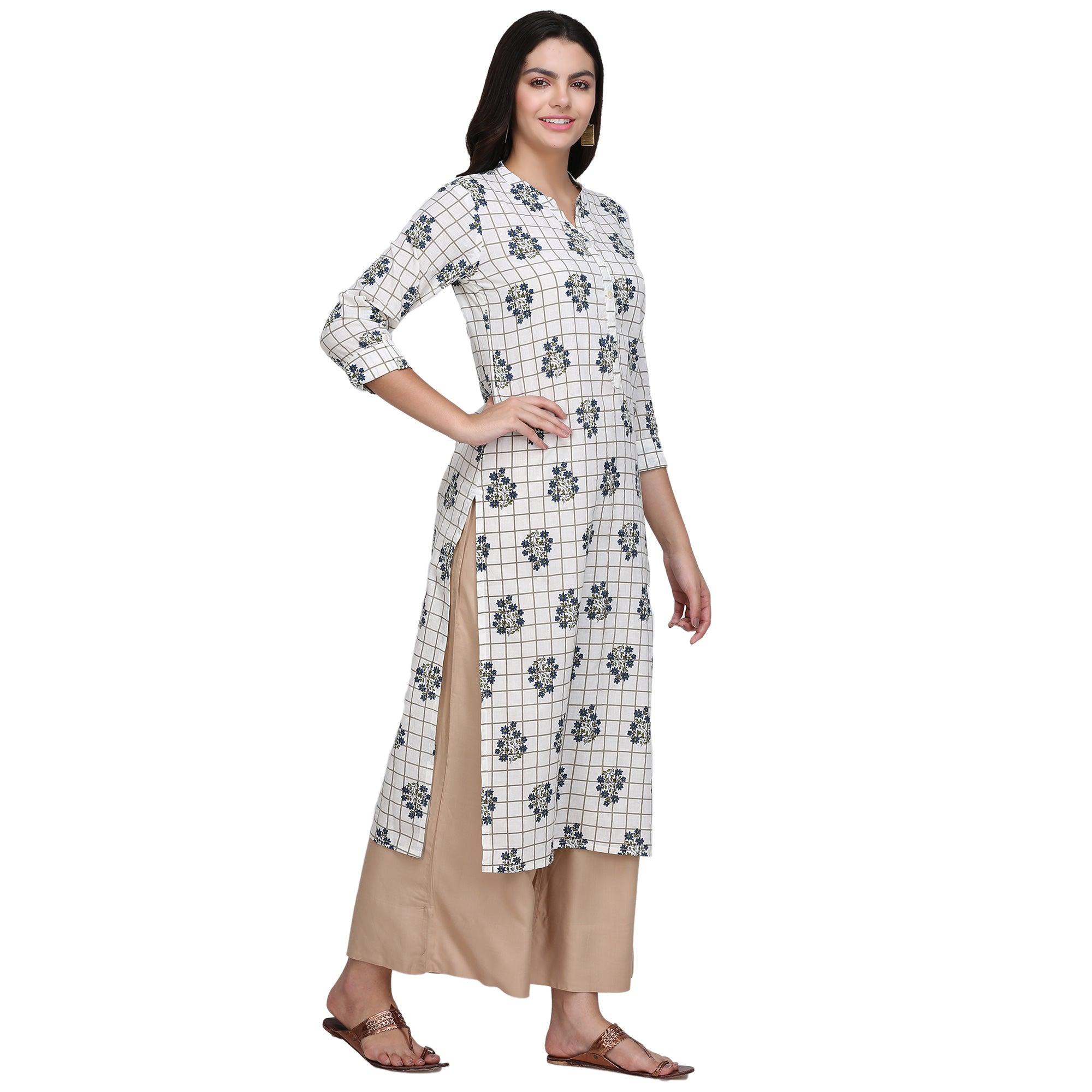 Peachmode Seller Demanding White Colored Casual Printed Cotton Kurti - view 4