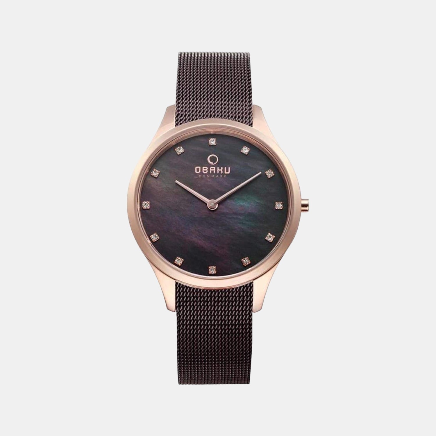 Obaku Fin Walnut Men Quartz Brown Dial Analog Stainless Steel Watch V217LXVNMN