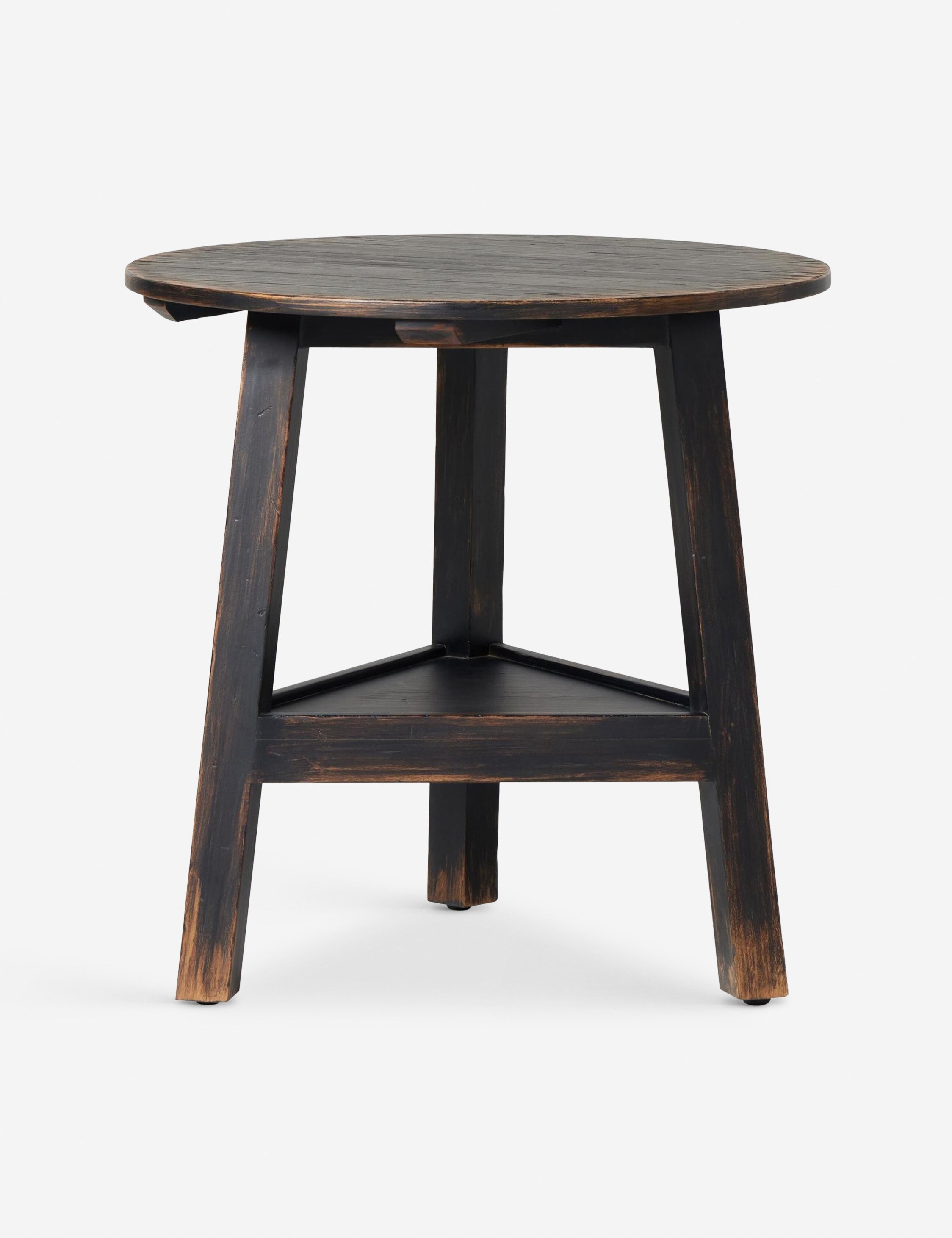 Lulu and Georgia Shepley Round Side Table – Distressed Black