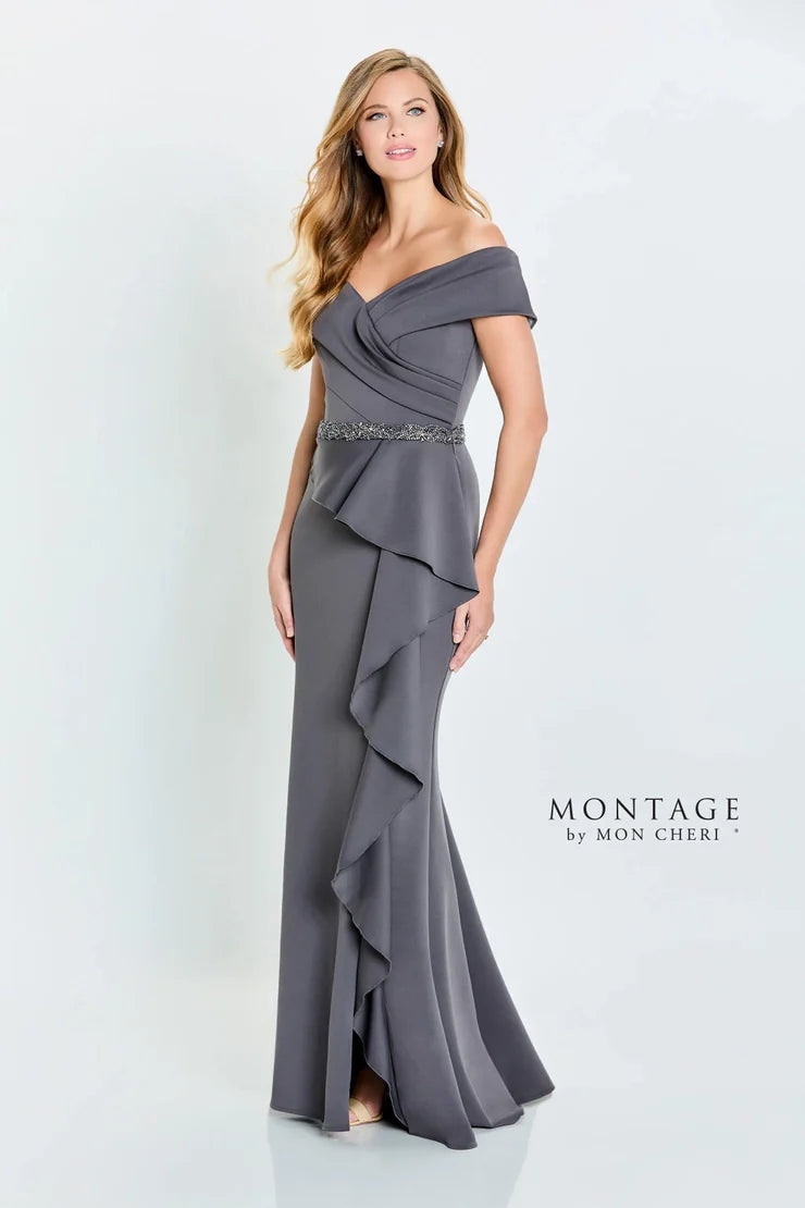 Montage 221976 Long Ruffle Slit Formal Evening Dress - view 2