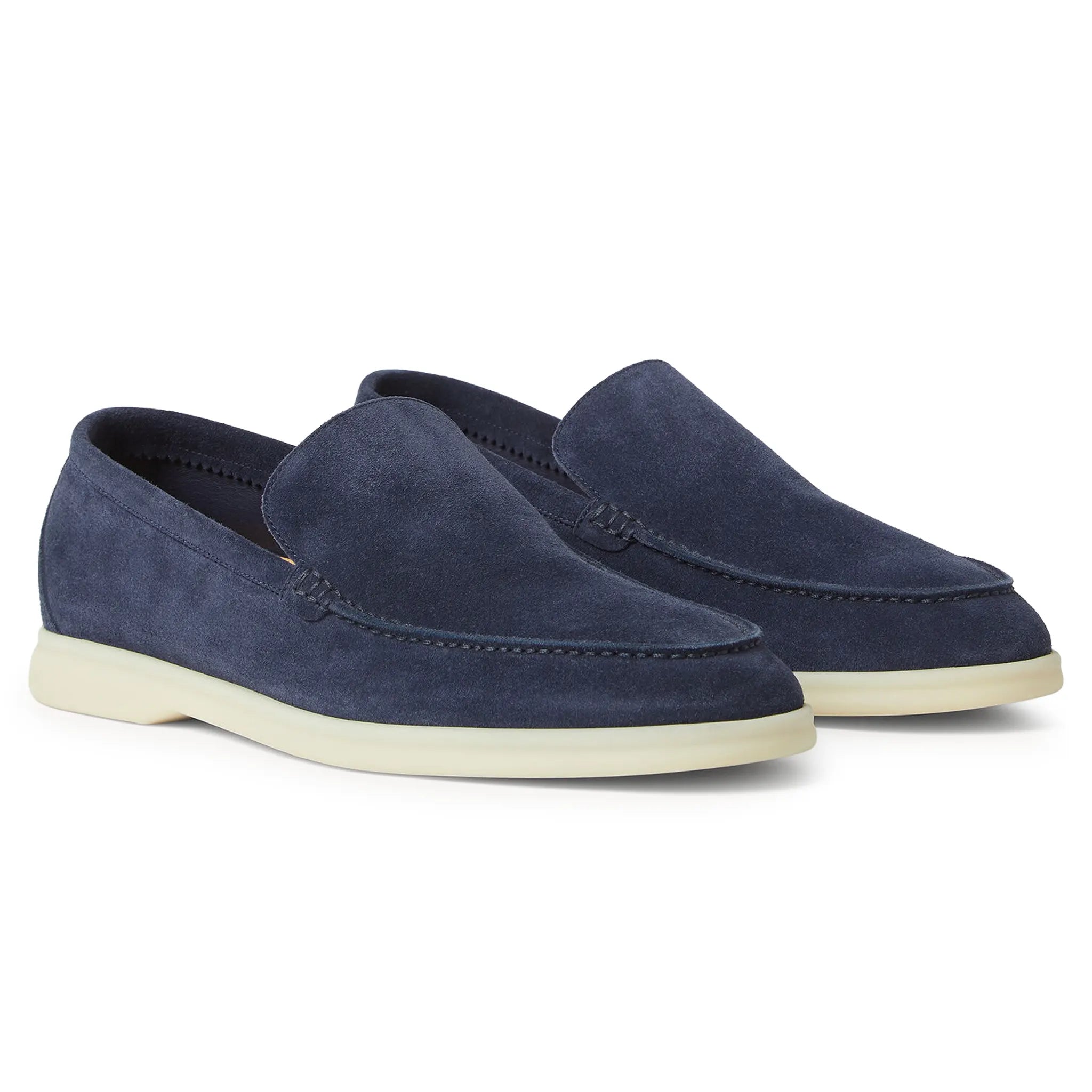 Loro Piana Summer Walk Suede Dark Deep Sea Loafers - view 2
