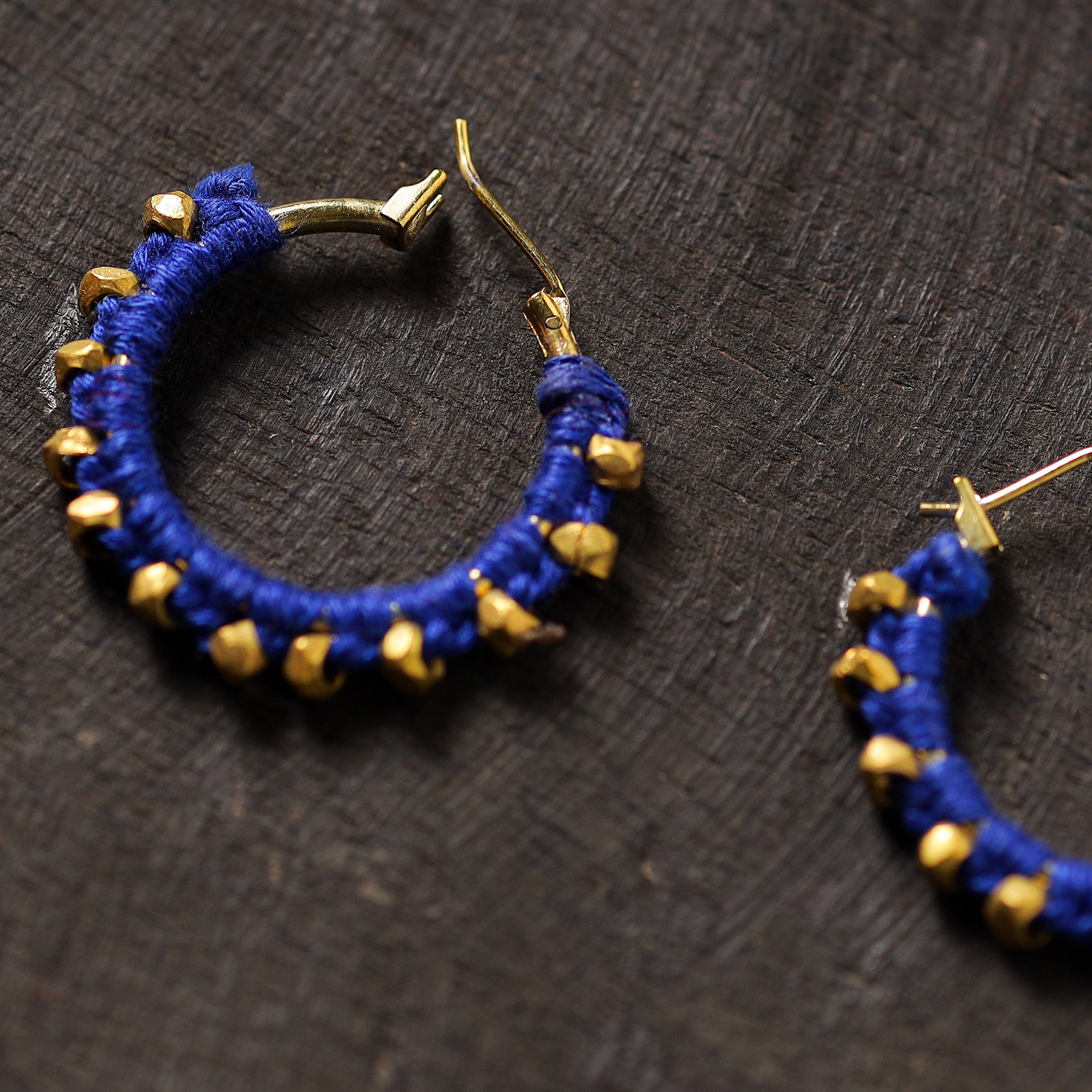 JALPARI Aahana Handmade Thread & Brass Bead Work Earrings 09 - view 2
