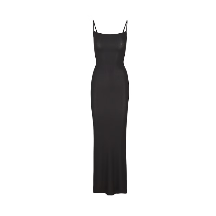 HYPE ELIXIR Skims Soft Lounge Long Slip Dress Onyx