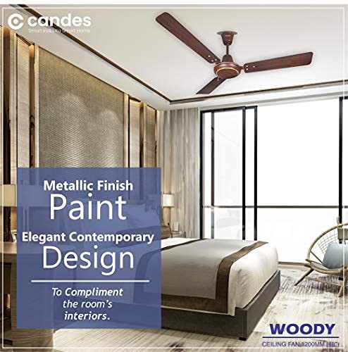 Candes Woody Decorative High Speed 1200 mm / 48 inch Anti-Dust 400-RPM Ceiling Fan (Wallnut, with 2 Yrs warranty)(Pack of 1,Brown) - view 2