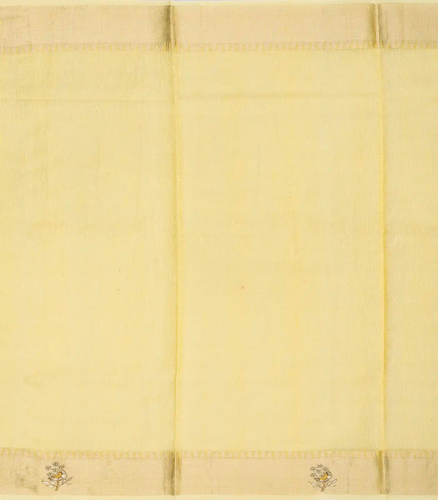 RmKV Yellow Tissue Embroidered Saree With Floral Motifs-Yellow - view 4