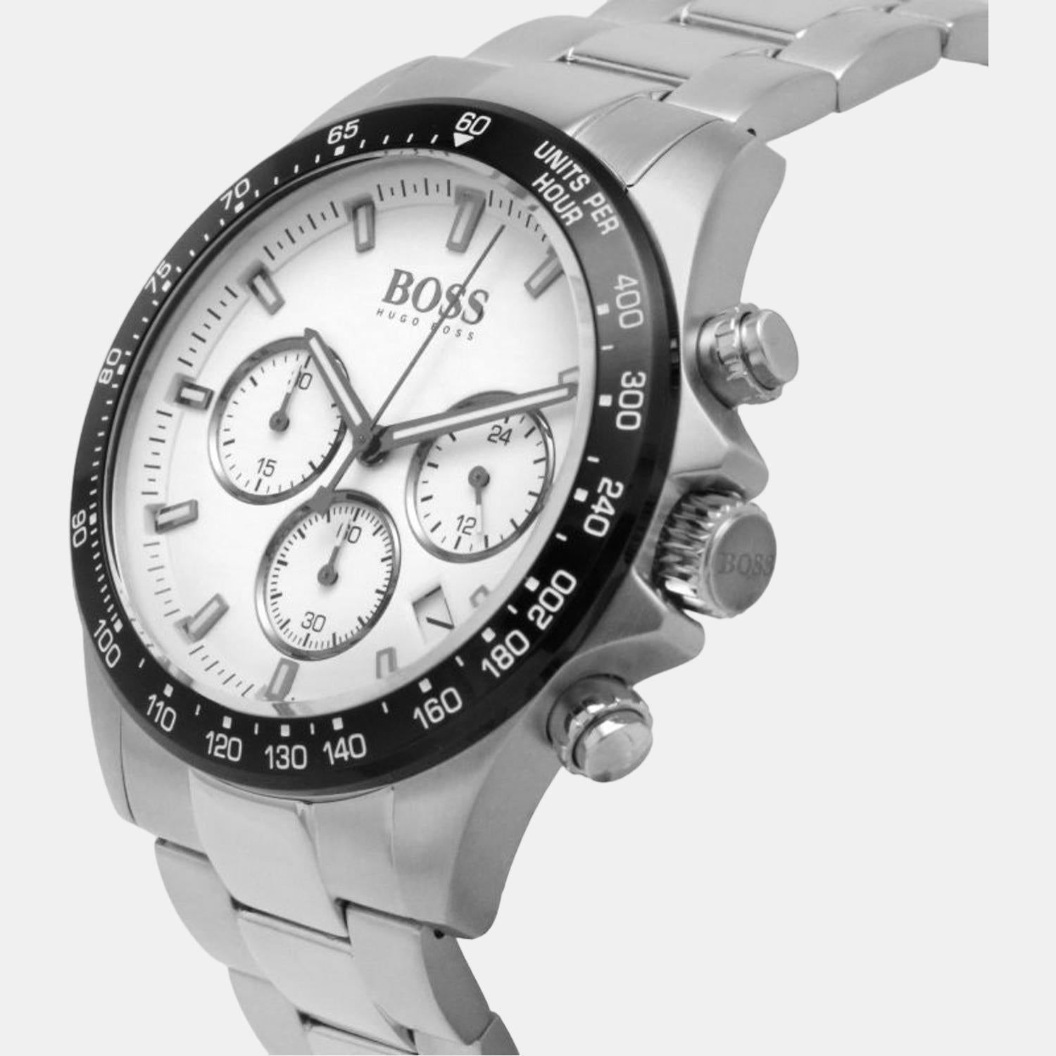 Boss Hero Men Quartz White Dial Chronograph Stainless Steel Watch 1513875 - view 6