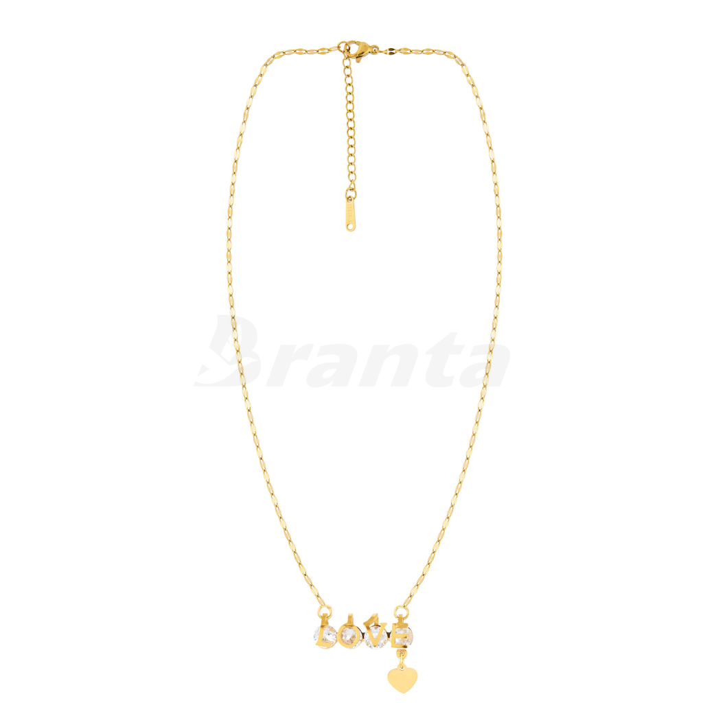 Branta Love Zircon Studded Pendant Necklace - view 2