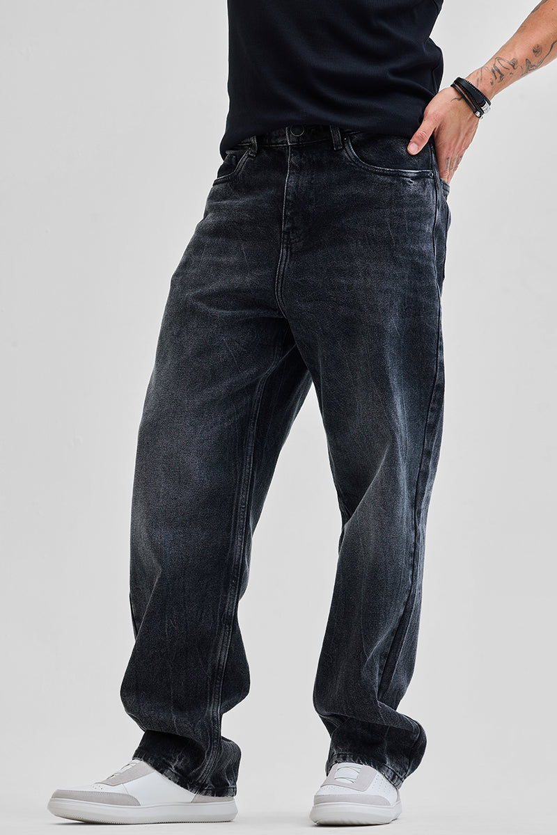 SNITCH Charcoal Grey Loose Fit Jeans - view 4