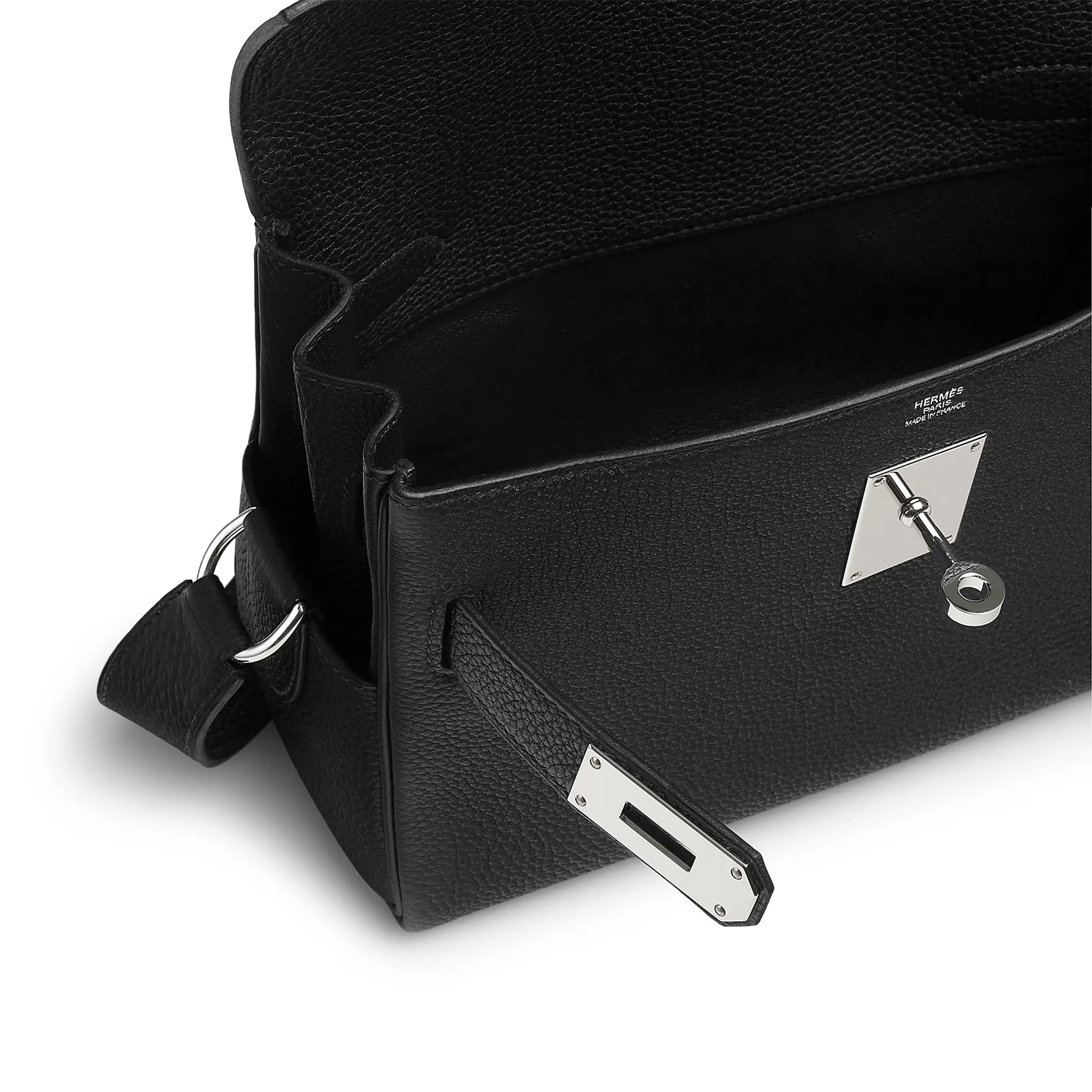 Hermès Paris Hermes Kelly Togo Calfskin Palladium Hardware Noir Messenger Bag - view 4