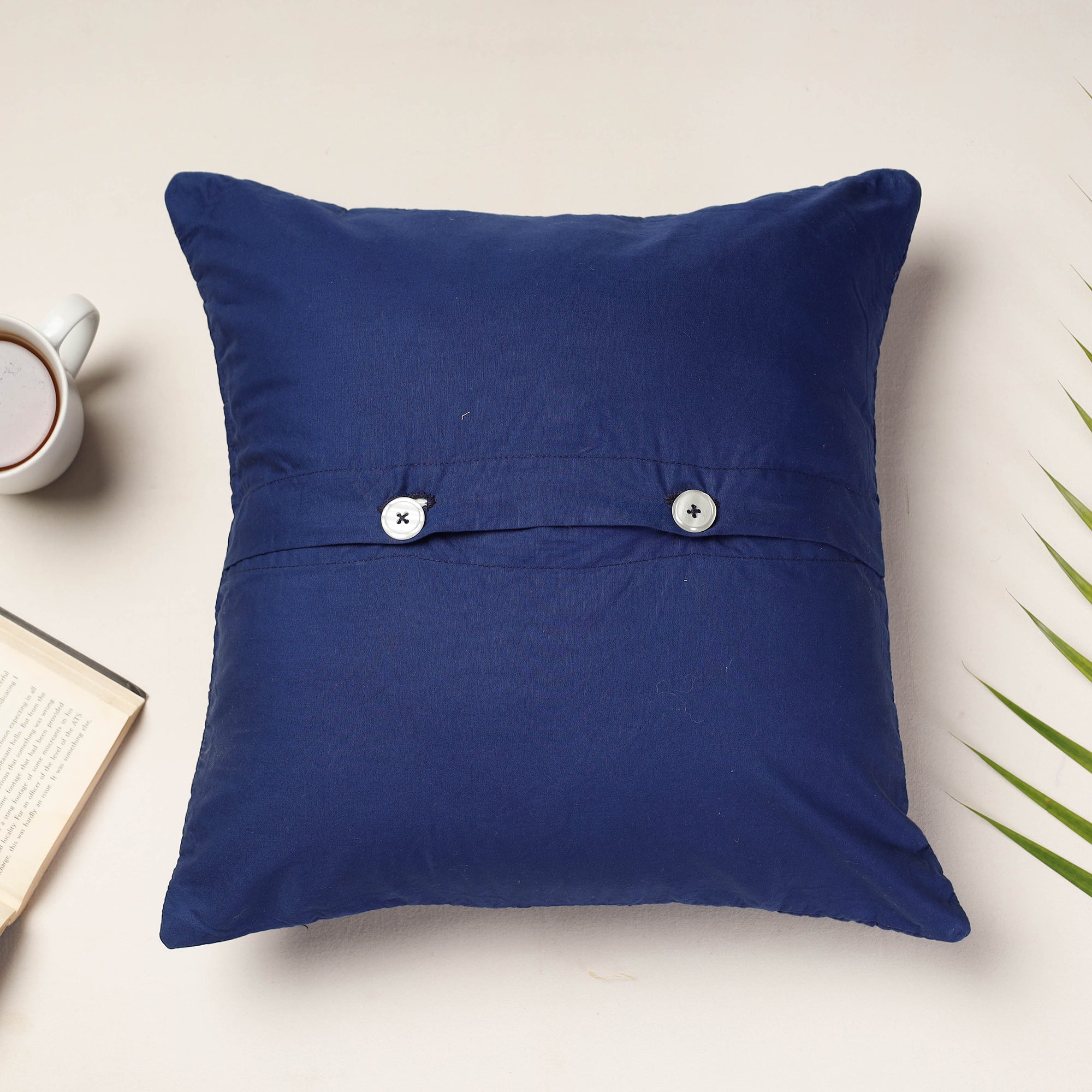 PURKAL STREE SHAKTI SAMITI Blue - Applique Quilted Cotton Cushion Cover (16 x 16 in) - view 3