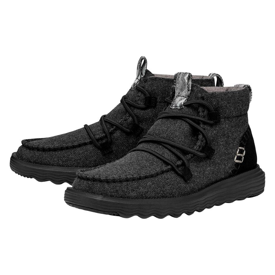 HEYDUDE shoes Reyes Boot Wool - Black/Black – Women's - view 2