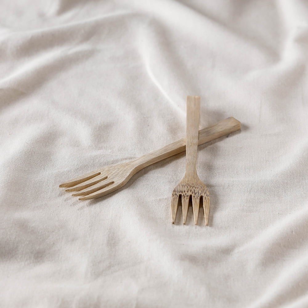 ITOKRI CRAFTS INITIATIVE Beige - Handcrafted Wooden Fork (Set of 2) - view 2