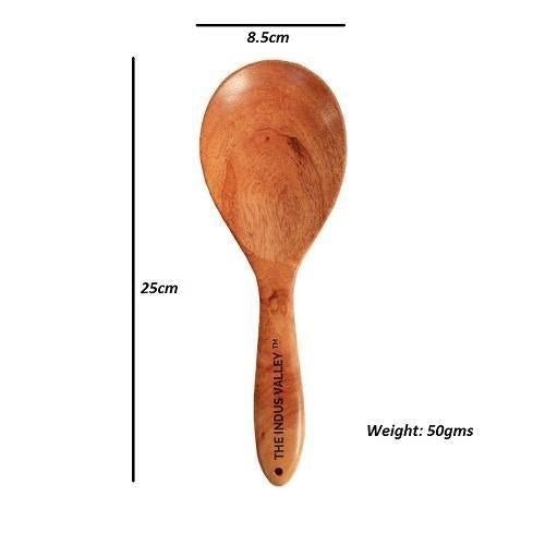 The Indus Valley 100% Natural Neem Wood Cooking & Serving Spoons/Spatula/Ladles, Set of 6, Toxin-free, Anti-microbial - view 7