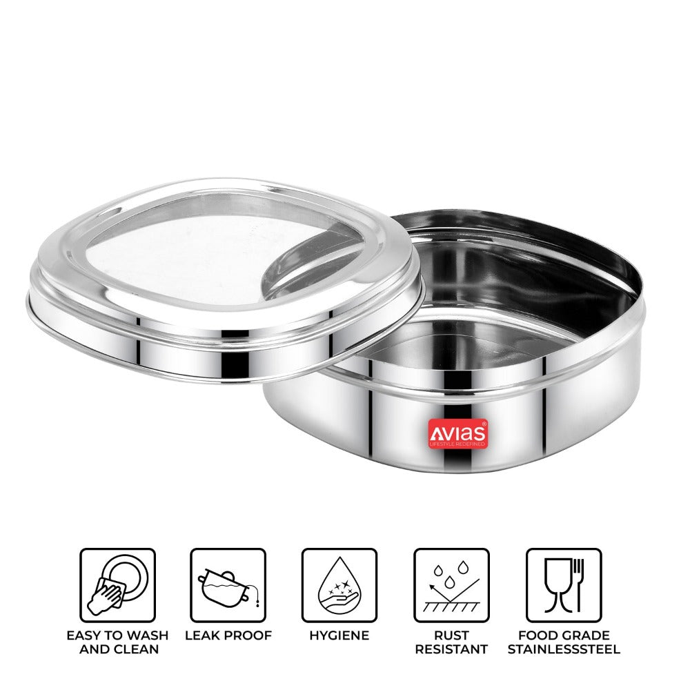 AVIAS Chocolate Box with See-Through Lid | Silver | Set of 3 Pcs - view 6