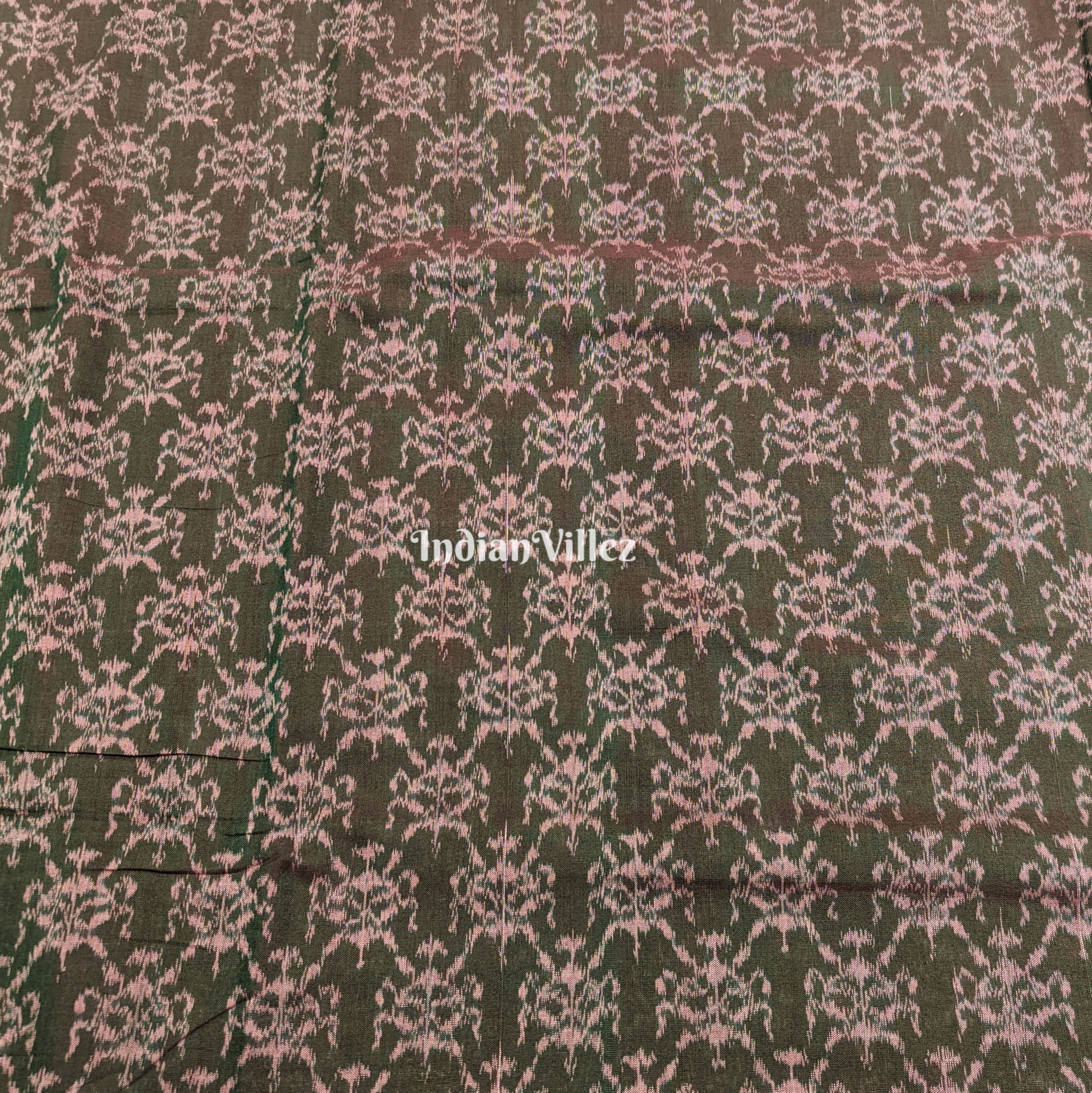 IndianVillèz Ever Green Dual Tone Sambalpuri Ikat Cotton Fabric - view 2