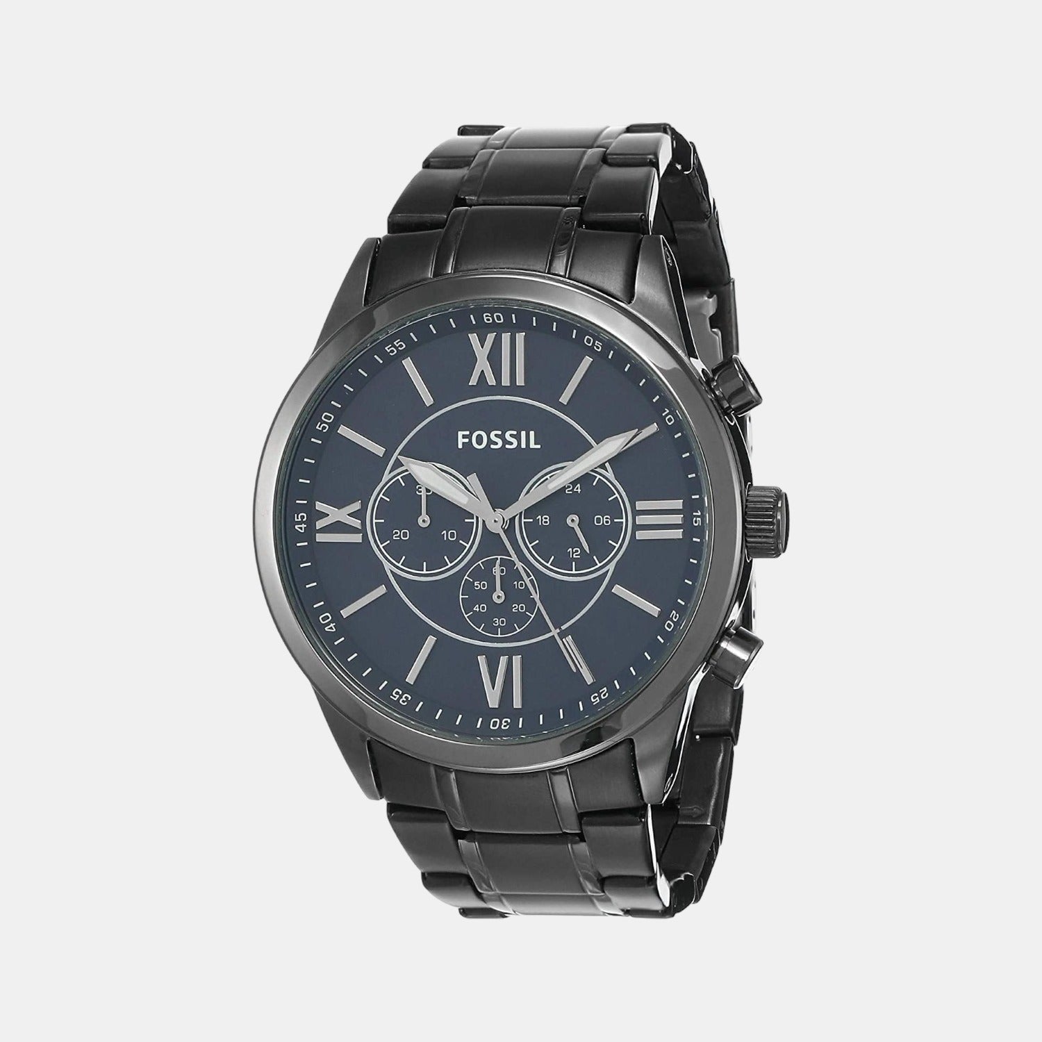Fossil Flynn Men Quartz Blue Dial Chronograph Stainless Steel Watch BQ1126