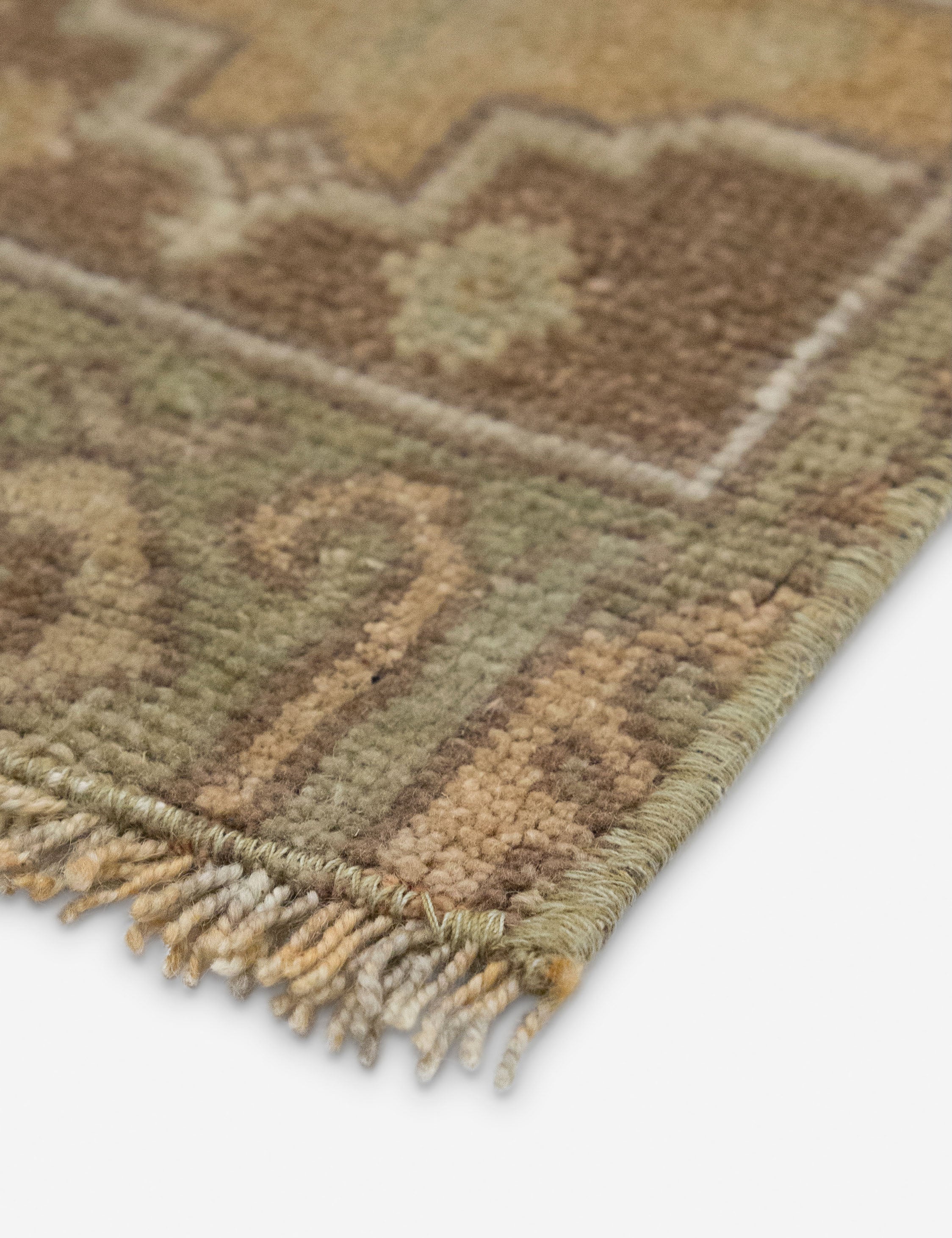Lulu and Georgia Vintage Turkish Hand-Knotted Wool Mini Rug No. 322, 1'2" x 3'5" - view 2