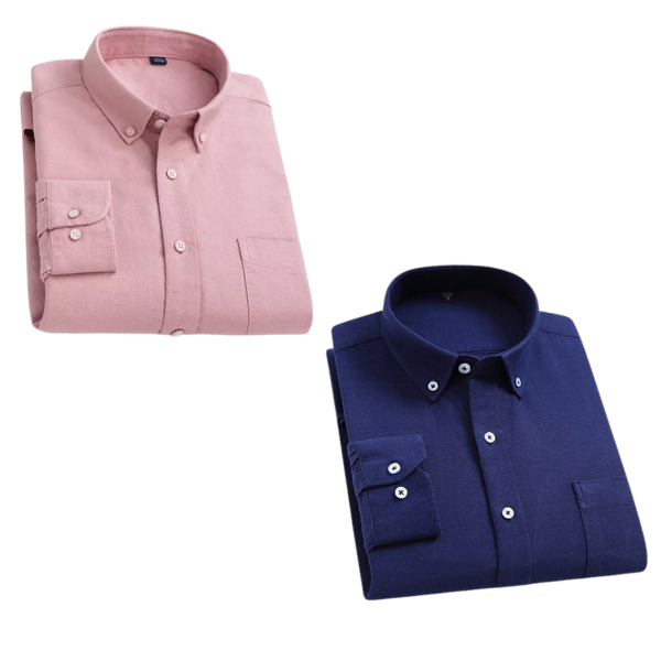 BlackTree Combo of 2 Cotton Shirt for Man ( Pink and Navy Blue )