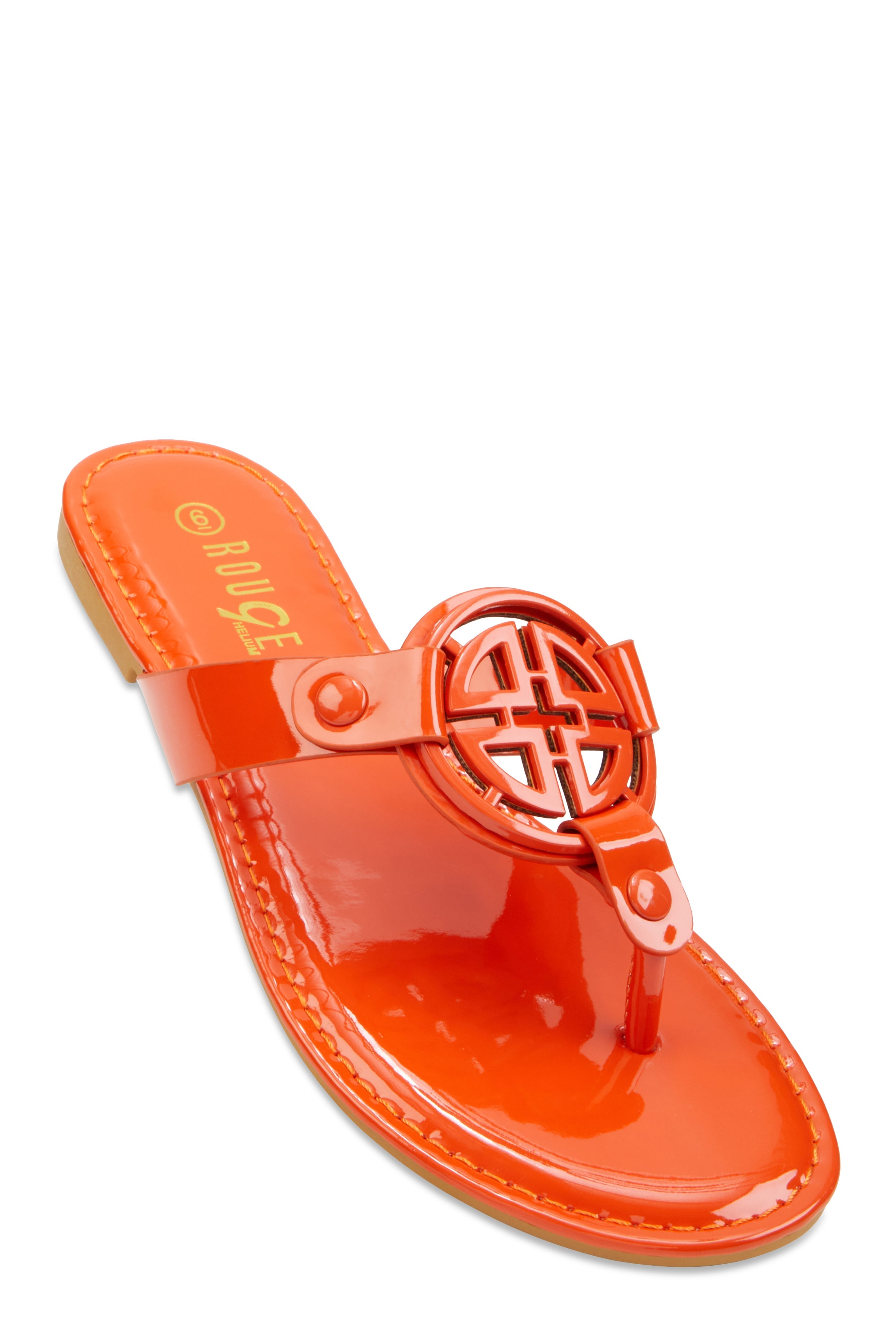 Rainbow Shops Geometric Pendant Thong Slide Sandals