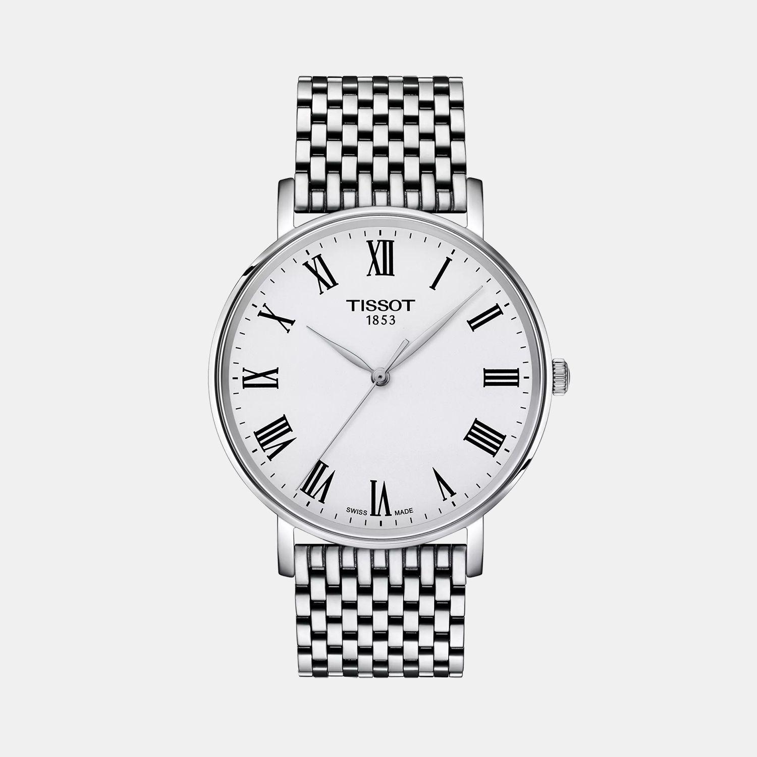Tissot Everytime Men Quartz Silver Dial Analog Stainless Steel Watch T1434101103300