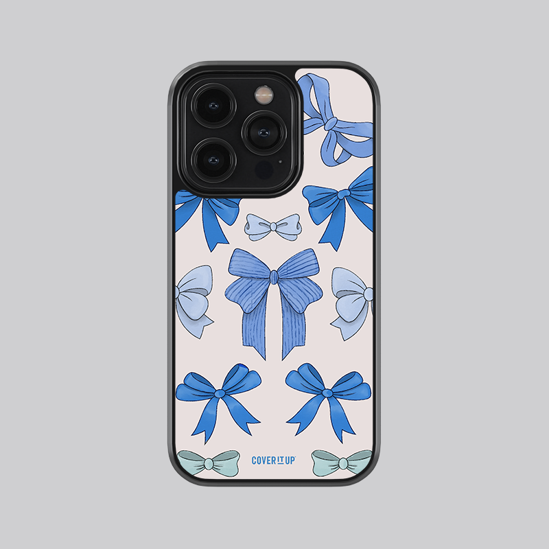 Cover It Up Aesthetic Blue Bow Glass Case
