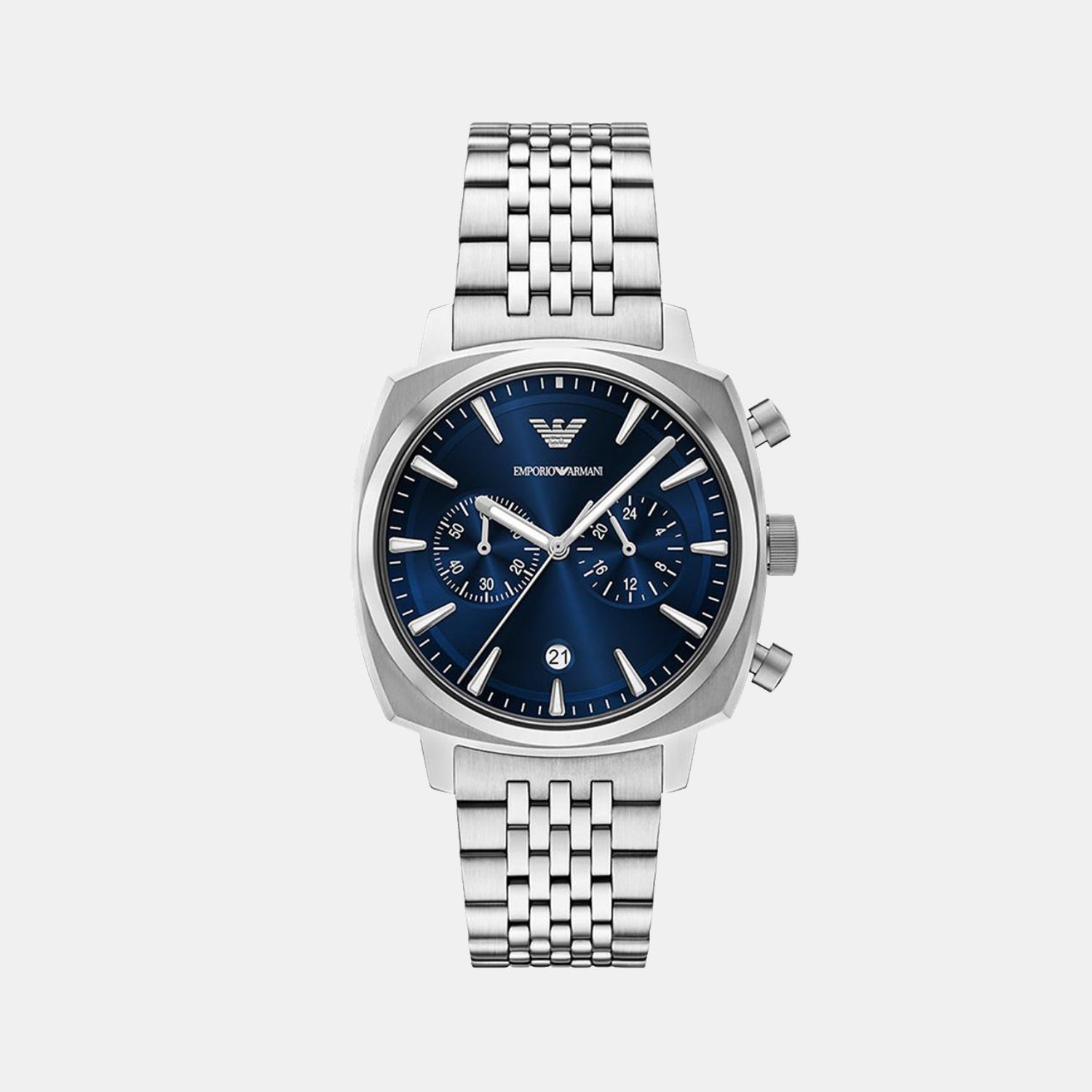 Emporio Armani Carlo Men Quartz Blue Dial Chronograph Stainless Steel Watch AR11688