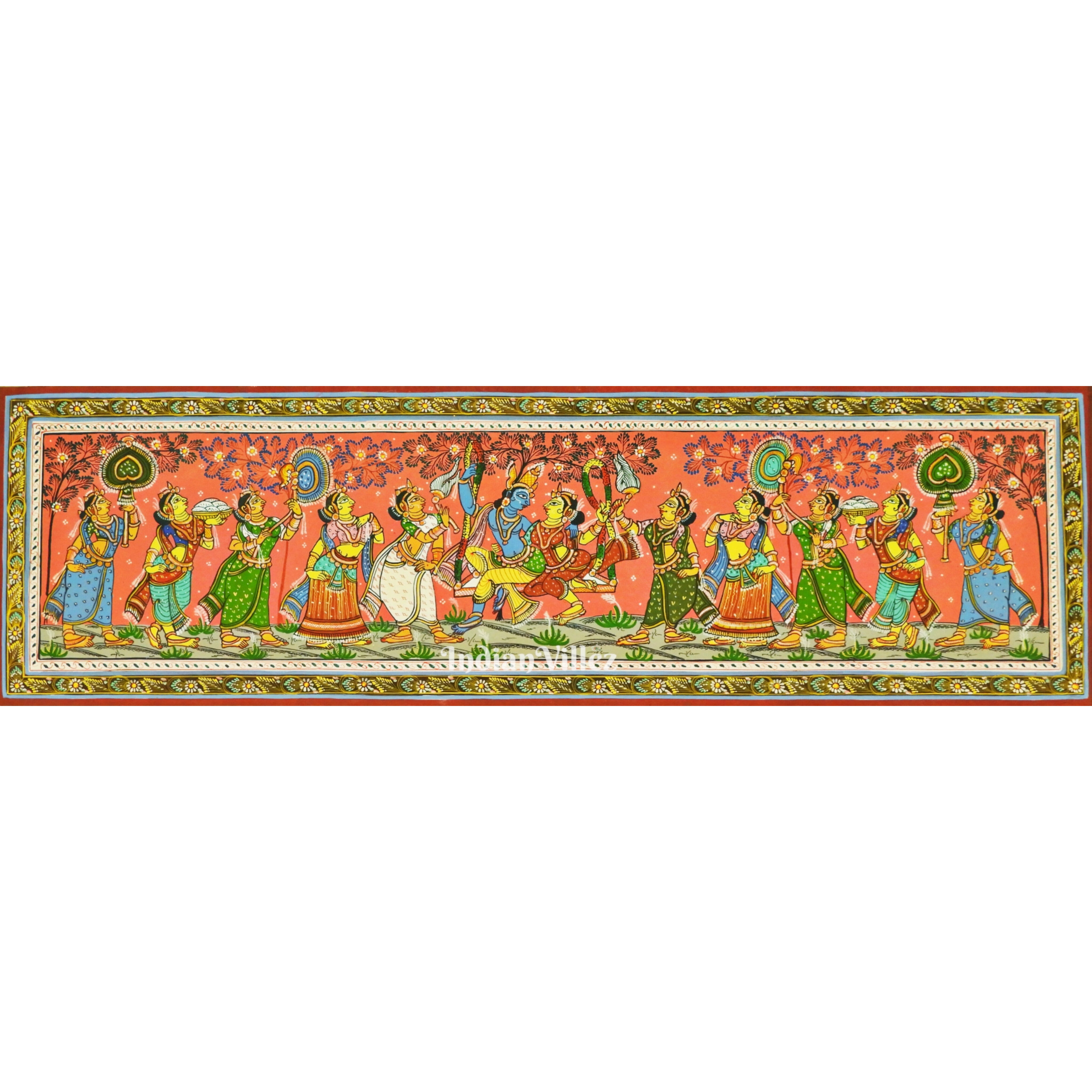 IndianVillèz Radha Krishna Pattachitra Art Painting For Home Wall Art Decor