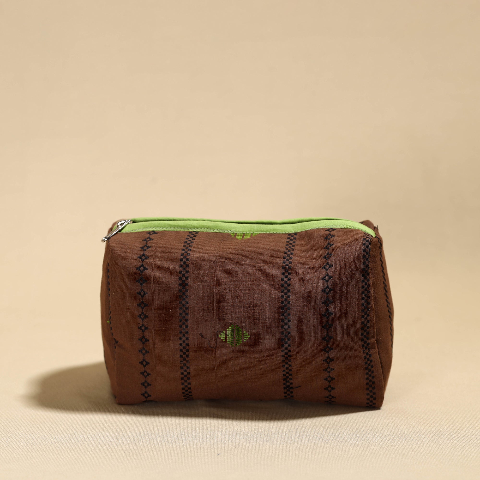 NOORI BAZAR Brown - Handmade Cotton Toiletry Pouch 03