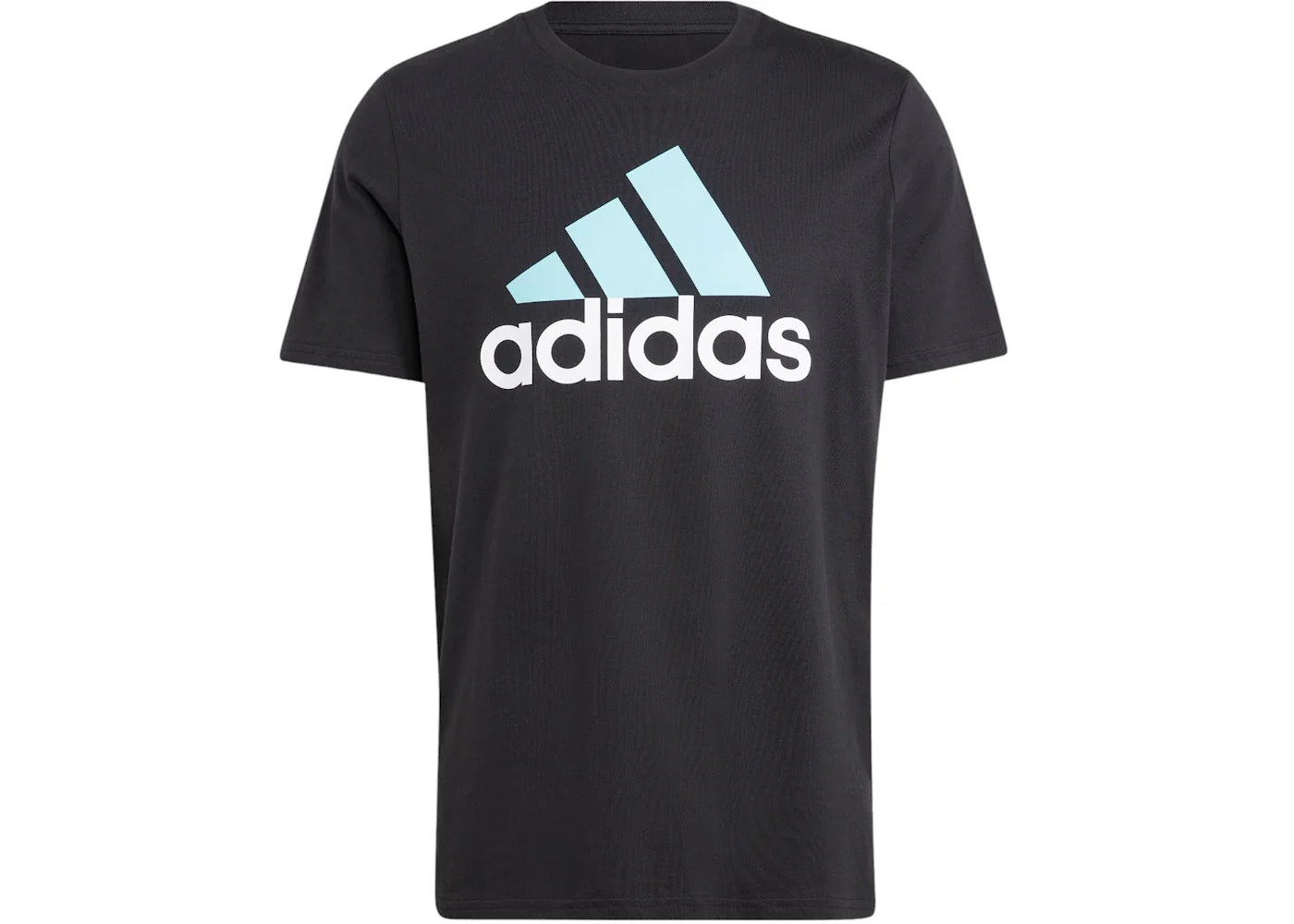 adidas Essentials Single Jersey Big Logo T-Shirt Black/Light Aqua