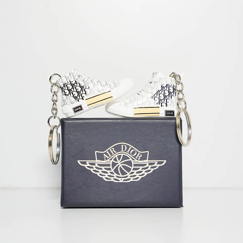 Kicks Machine 3D Sneaker Keychain With Box - Dior B23 White