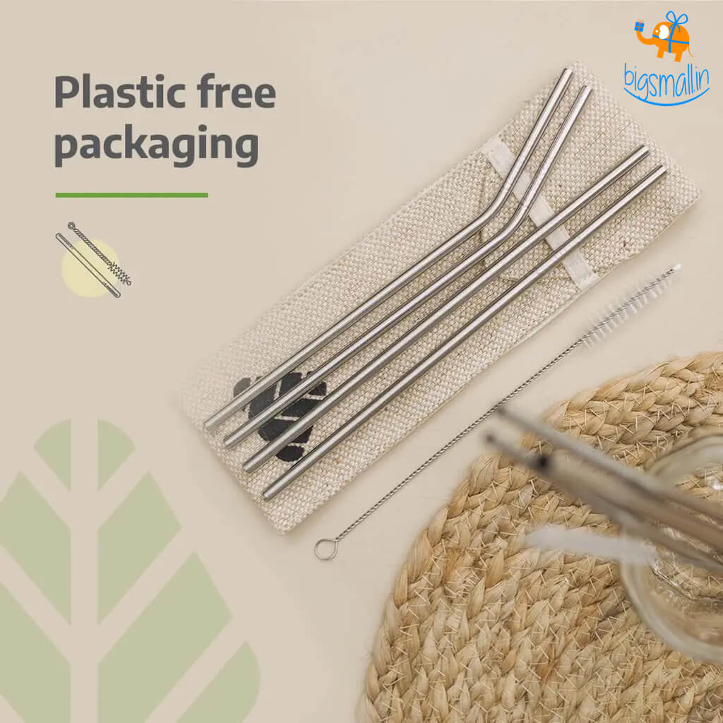 Evenflowbrands Reusable Metallic Straws Pack of 4