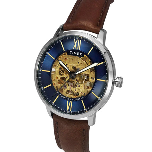 Timex E Class Men Automatic Blue Round Stainless Steel Dial Watch 42mm TWEG23501 - view 2