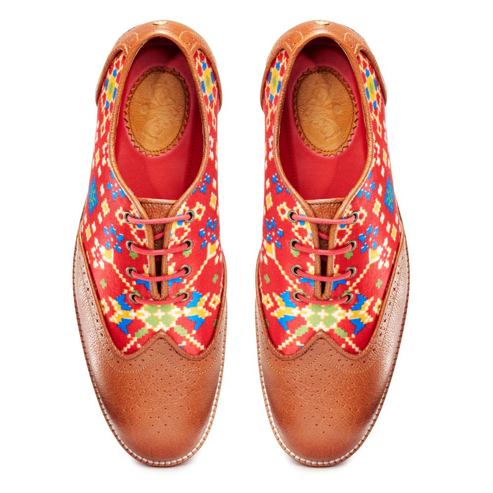 Banjaaran India Patola Brogues Men – Crimson - view 2
