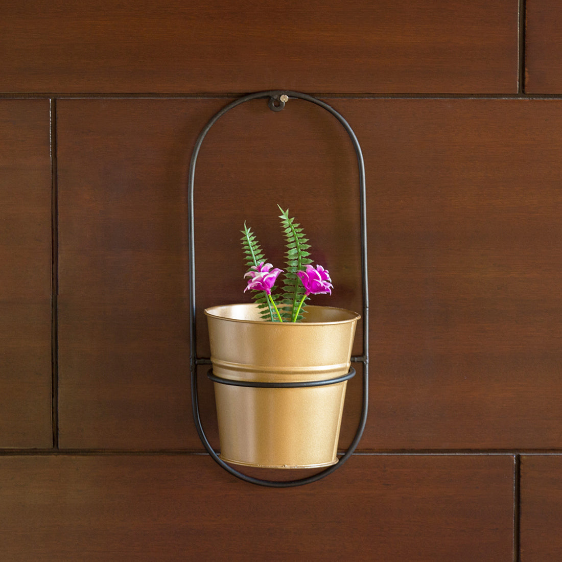EXCLUSIVELANE 'The Arched Bucket' Wall Planter Pot In Galvanized Iron