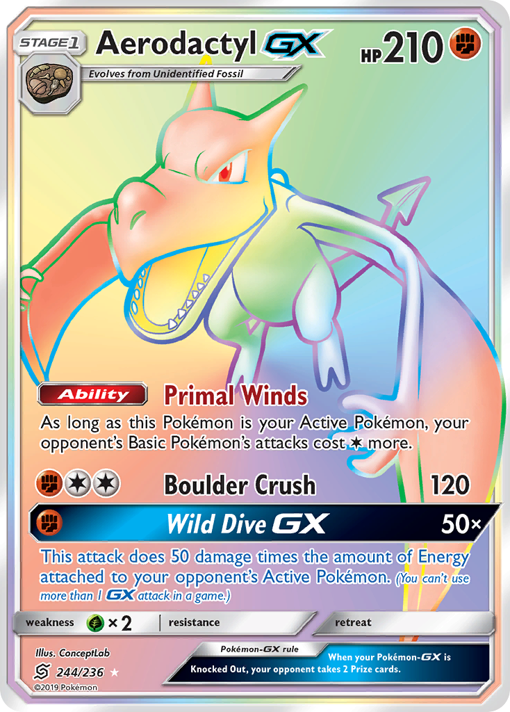 Rare secret sm11-244 – Pokémon Aerodactyl-GX - 244/236 - Rare Secret [sm11-244] [Secret] - Aerodactyl-GX - 244/236 - Rare Secret